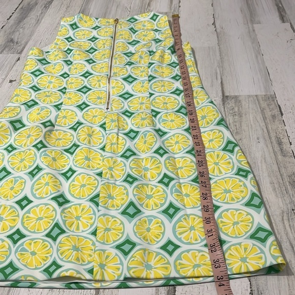 Sail to Sable Lemon Printed Crepe Shift Dress Size Medium - Picture 8 of 9